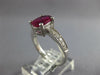 1.91CT DIAMOND & AAA RUBY 18K WHITE GOLD 3D CLASSIC OVAL & ROUND ENGAGEMENT RING