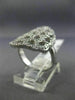 ESTATE LARGE 1.12CT DIAMOND 14KT WHITE GOLD 3D HEXAGON OVAL SPIDER WEB FUN RING