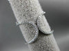 ESTATE WIDE .16CT DIAMOND 14KT WHITE GOLD 3D DOUBLE SEMICIRCLE CHAIN FUN RING