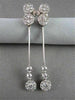 ANTIQUE LONG 1.77CT ROUND DIAMOND 14KT GOLD DROP HANGING EARRINGS ONE OF A KIND