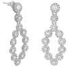 1.22CT DIAMOND 14KT WHITE GOLD 3D MULTI FLOWER LEAF CHANDELIER HANGING EARRINGS