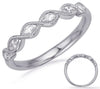 ESTATE .30CT DIAMOND 14KT WHITE GOLD THREE STONE CRISS CROSS INFINITY LOVE RING