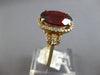 LARGE 5.10CT DIAMOND & AAA GARNET 14KT YELLOW GOLD OVAL & ROUND FRIENDSHIP RING
