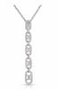 .41CT DIAMOND 14KT WHITE GOLD ROUND & BAGUETTE MULTI SQUARE JOURNEY FUN PENDANT