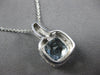1.85CT DIAMOND & AAA AQUAMARINE 14KT WHITE GOLD CUSHION & ROUND FLOATING PENDANT