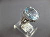 LARGE 4.6CT DIAMOND & AAA AQUAMARINE 14K WHITE GOLD OVAL & ROUND ENGAGEMENT RING