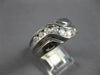 ESTATE WIDE .50CT DIAMOND 14KT WHITE GOLD CRISS CROSS DIAGONAL CHANNEL MENS RING