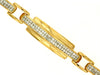 WIDE 5.0CT DIAMOND 14KT YELLOW GOLD PRINCESS RECTANGULAR INVISIBLE MENS BRACELET