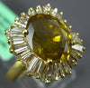 LARGE 4.65CT FANCY BROWNISH & WHITE DIAMOND 18K YELLOW GOLD OVAL ENGAGEMENT RING