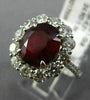 LARGE GIA 5.60CT DIAMOND & AAA RUBY PLATINUM 3D PRINCESS DIANA ENGAGEMENT RING