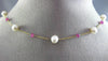 ESTATE AAA RUBY & PEARLS 14KT YELLOW GOLD 3D CLASSIC BY THE YARD NECKLACE #26222