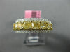 ESTATE 2.83CT WHITE & FANCY YELLOW DIAMOND 18K TWO TONE WEDDING ANNIVERSARY RING