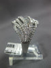 ESTATE WIDE 1.20CT DIAMOND 14KT WHITE GOLD ROUND & BAGUETTE MULTI LEAF FUN RING