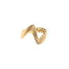 ESTATE .10CT DIAMOND 18KT YELLOW GOLD 3D MATTE AND SHINY CRISS CROSS FUN RING
