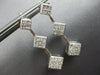 1.0CT DIAMOND 14KT WHITE GOLD CLASSIC PRINCESS INVISIBLE SQUARE HANGING EARRINGS