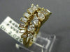 ANTIQUE WIDE 2.02CT DIAMOND 14K YELLOW GOLD 3D TWO ROW WAVE COCKTAIL RING #17494