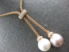 LARGE .27CT DIAMOND & AAA WHITE & PINK SOUTH SEA PEARL 18KT ROSE GOLD NECKLACE