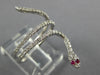 ESTATE 0.35CT DIAMOND & AAA RUBY 18KT WHITE GOLD 3D CLASSIC HAPPY SNAKE FUN RING