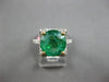 4.49CT DIAMOND & AAA EMERALD 18KT 2 TONE GOLD CLASSIC ROUND HALO ENGAGEMENT RING
