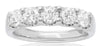 ESTATE 1.0CT DIAMOND 14KT WHITE GOLD 3D CLASSIC 5 STONE ROUND ANNIVERSARY RING