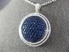 LARGE 2.71CT DIAMOND & AAA SAPPHIRE 18KT WHITE GOLD ROUND CLUSTER HALO PENDANT
