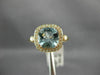 ESTATE WIDE 2.08CT DIAMOND & AAA AQUAMARINE 14K ROSE GOLD SQUARE ENGAGEMENT RING