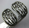 WIDE .60CT DIAMOND 14KT BLACK GOLD 3D MULTI ROW ETOILE CLIP ON HANGING EARRINGS