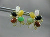 ANTIQUE LARGE AAA MULTI GEM & 14KT YELLOW GOLD FLORAL CLIP ON EARRINGS #22621
