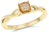 .51CT DIAMOND & AAA CITRINE 14K YELLOW GOLD CLUSTER ETOILE CUSHION INFINITY RING