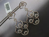 ESTATE LARGE 2.97CT DANCING DIAMOND 14KT WHITE GOLD 3D FUN HANGING EARRINGS
