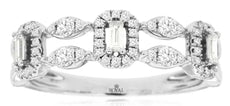 .36CT DIAMOND 14KT WHITE GOLD ROUND & BAGUETTE MARQUISE SHAPE ANNIVERSARY RING