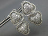 2.50CT DIAMOND 14KT WHITE GOLD 3D DOUBLE HEART INFINITY CLIP ON HANGING EARRINGS