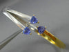 ESTATE 1.21CT TRILLION TANZANITE 18KT WHITE & YELLOW GOLD BANGLE BRACELET #15816