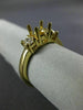 ESTATE .37CT DIAMOND 14KT YELLOW GOLD 3 STONE SEMI MOUNT ENGAGEMENT RING #22422