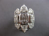 EXTRA LARGE 4.28CT DIAMOND 18KT WHITE GOLD 3D MULTI SHAPE FLOWER COCKTAIL RING