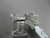 ANTIQUE .39CT DIAMOND 18KT WHITE GOLD 3D FILIGREE PAVE SNOWFLAKE FLOWER RING