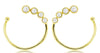0.33CT DIAMOND 14KT YELLOW GOLD 3D ROUND BEZEL GRADUATING HOOP HANGING EARRINGS