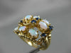 ANTIQUE LARGE 3.20CT AAA SAPPHIRE & OPAL 14KT YELLOW GOLD FILIGREE RING #22337