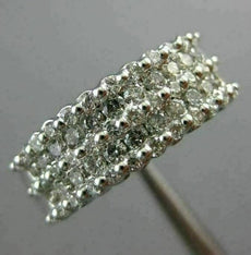 ESTATE WIDE 1CT DIAMOND 14KT WHITE GOLD MULTI ROW SEMI ETERNITY ANNIVERSARY RING