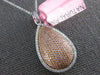 LARGE 1.05CT WHITE & PINK DIAMOND 18KT WHITE GOLD 3D TEAR DROP FLOATING PENDANT