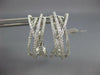 ESTATE WIDE .73CT DIAMOND 18K WHITE GOLD 3D CRISS CROSS CLIP ON HANGING EARRINGS