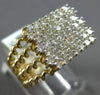 LARGE 1.15CT DIAMOND 14KT 2 TONE GOLD 3D ROUND CLUSTER MULTI ROW SQUARE FUN RING