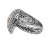 .39CT DIAMOND 18K YELLOW GOLD & 925 SILVER HANDCRAFTED TEAR DROP NUGGET FUN RING
