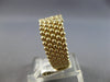ESTATE WIDE .43CT DIAMOND 14KT YELLOW GOLD MULTI ROW DIAGONAL BEADED FUN RING