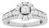 ESTATE 1.40CT DIAMOND 14KT WHITE GOLD 3D CLASSIC ROUND HALO ENGAGEMENT RING