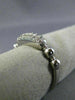 ESTATE .30CT DIAMOND 18KT WHITE GOLD 3D MULTI ROW PAVE WEDDING ANNIVERSARY RING