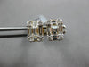 .97CT DIAMOND 18K YELLOW GOLD ROUND & BAGUETTE CLUSTER INVISIBLE SQUARE EARRINGS