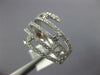 LARGE .65CT DIAMOND 14KT WHITE GOLD 3D MULTI ROW CRISS CROSS ETOILE SNAKE RING