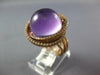 LARGE 16.80CT DIAMOND & AAA AMETHYST 14KT YELLOW GOLD DOME SHAPE LOVE KNOT RING