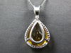 6.04CT DIAMOND & AAA CITRINE 14KT WHITE GOLD CLASSIC PEAR SHAPE FLOATING PENDANT